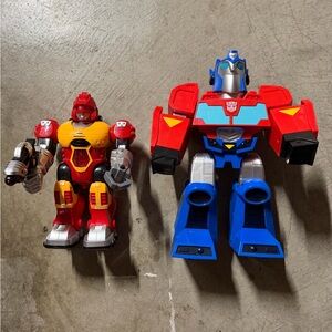 Transforming Robot Action Figure Set - Red & Blue